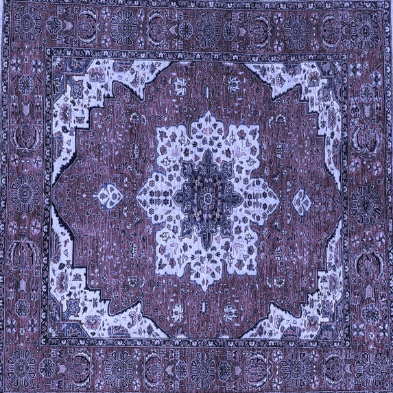 Ahgly Company Indoor Square Persian Blue Traditional Area Rugs, 5' Square