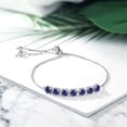 thumbnail image 2 of Rag Jewels 7.00 Ctw Round Cut Blue Sapphire Womens Bolo Bracelet 14K White Gold Plated 925 Sterling Silver, 2 of 2