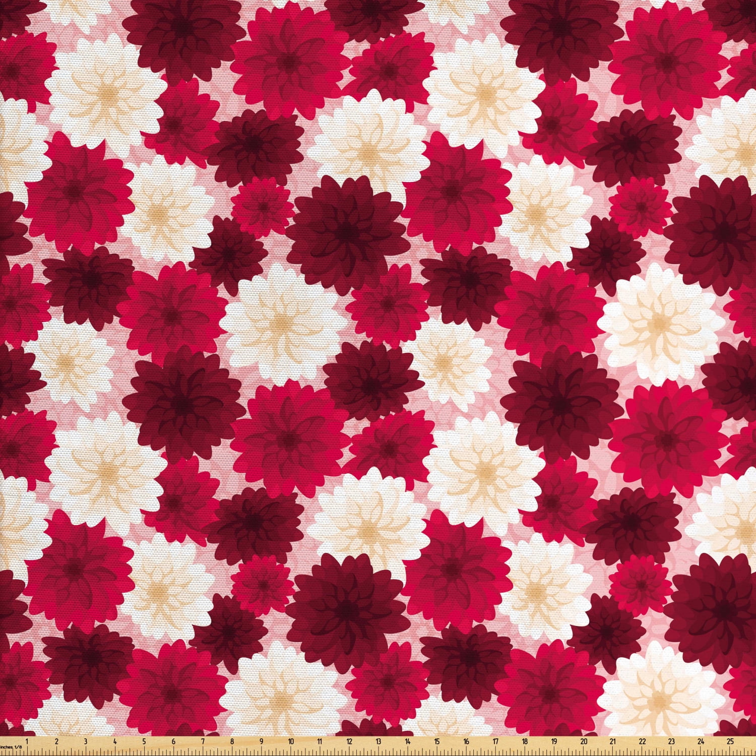 maroon-fabric-by-the-yard-repeating-colorful-arrangement-blossoming