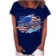 thumbnail image 1 of Blusa informal de manga corta con estampado del Día de la Independencia para mujer Fridja  hjk5287, 1 of 5