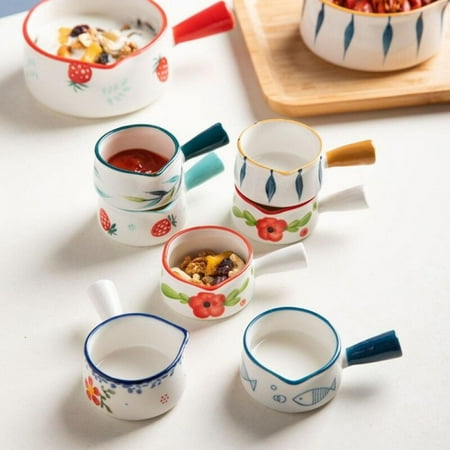 

Abcelit Ceramic Mini Milk Cup with Handle Seasoning Sauce Vinegar Tableware Coffee Sugar Milk Jugs Kitchen Seasoning Sauce Tableware
