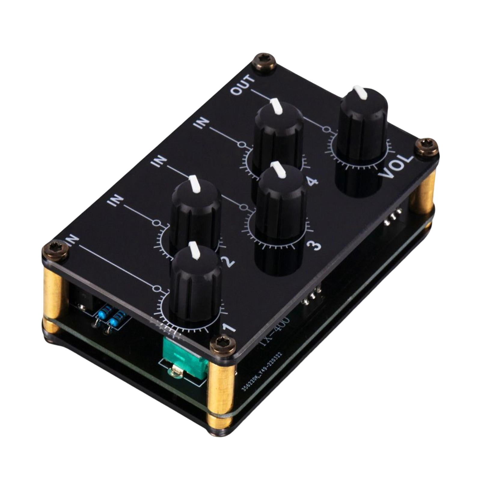 LeeQinersw Mini Stereo 4 Channel Line Mixer Professional Audio Mixer Low noise Portable for