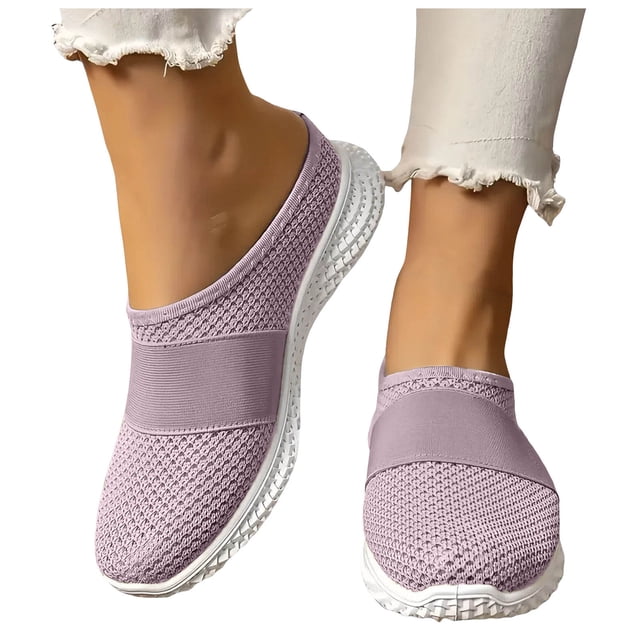 Mules Espadrilles Sandales de Marche pour Femmes 2025 Larges Sabots en Maille Respirante Confort Orthopédiques Sans Talon