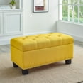 thumbnail image 5 of Home Square 2 Piece Set with Round and Rectangular Tufted Ottomans in Yellow, 5 of 15