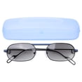 thumbnail image 1 of Gafas de sol ovaladas vintage con lentes espejadas UV, gafas de sol con montura metálica para hombres y mujeres, montura negra, lentes verdes degradados, 1 of 8