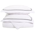 thumbnail image 1 of 6-Line Microfiber Wrinkle-Resistant Duvet Cover and Embroidered Pillow Sham Set Light Blue / King/Cal King, 1 of 1