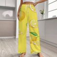thumbnail image 2 of Lemons on Yellow Pajamas Leisure Trousers Soft Warm Sleepwear Bottoms Loose Retro Nightwear, 2 of 6
