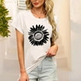 thumbnail image 2 of Fartey Women Short Sleeve Tops Summer Going Out Tees Funny Floral Print Crew Neck T Shirts Comfy Breathable Cotton Tshirt Loose Casual Holiday Blouses Beige M, 2 of 7