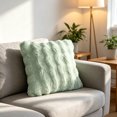 thumbnail image 4 of Btomtd Wavy Plush Throw Pillow Cover 18 x 18 Inch, Soft Decorative Couch Pillow Covers, Hidden Zipper Pillow Cases for Sofa Bedroom, Mint Green, 4 of 7