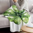 thumbnail image 5 of Throw Blanket Fleece Throw Blanket 40x50in, St Patrick's Day Clovers Lucky Leaf Soft Lightweight Bed Blankets Green Irish Shamrock Fuzzy Couch Blankets for All Season, 5 of 9