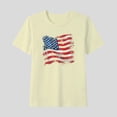 thumbnail image 2 of ZACPNCV Kids Flag Shirts USA Flag Stars Stripes Graphic Blouse Patriotic Shirt 4th of July T Shirt Summer Tops Tee Beige 12-13 Years, 2 of 6