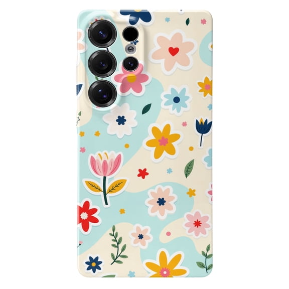 SKLYDDI Cute Floral Aesthetic Case for Galaxy S25 Ultra - 117
