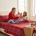 thumbnail image 3 of Gogreen Christmas Full Sheet Set 4-Piece, Microfiber Bed Sheets Deep Pocket, Soft Breathable Wrinkle Resistant Holiday Bedding(Christmas Plaid), 3 of 6
