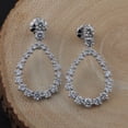 thumbnail image 3 of 2.91 TCW Solid 10Kt White Gold SI Clarity HI Color Diamond Handmade Dangle Earrings, 3 of 3