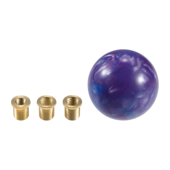 Unique Bargains Gear Shift Knob Acrylic Round Ball for Automatic and Manual Vehicle with 3 Adapter Purple 1 Set
