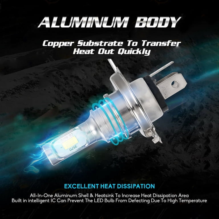 H4 9003 CSP LED Headlight Bulb Kit For Kawasaki ZG1400 Concours 14