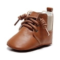 thumbnail image 4 of Seyurigaoka Infants Soft-Soled Shoes, Leather Socks, Walking Anti-Slip Birthday Gift Winter Lace-up Retro Sneaker, 4 of 6