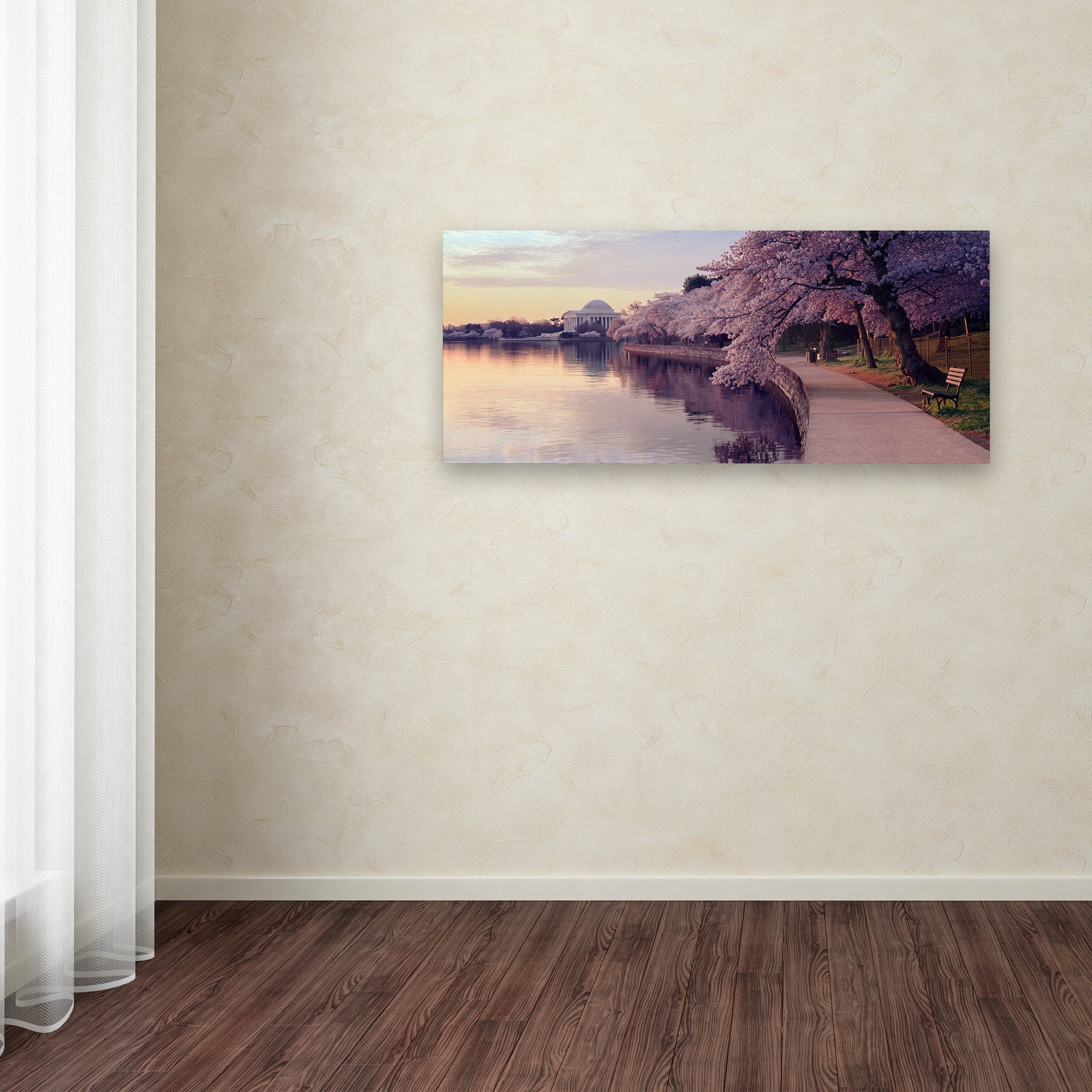 Trademark Fine Art "Cherry Blossoms Jefferson Memorial" Canvas Art by Gregory O'Hanlon