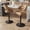 Brown, variant on Villeston Modern Bar Stools Set of 2, Spacious Ergonomic Double-Layer Cushion Upholstered Swivel Bar Stools with Backrest, Adjustable for Kitchen Island,Dark Gray