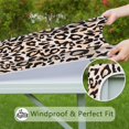 thumbnail image 6 of Beige and Black Of Leopard Print Square Fitted Tablecloth with Elastic Edge,Square Table Cover,Washable Elastic Table Cover for Home Kitchen Party Decor 34"x34", 6 of 6