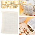 thumbnail image 1 of 10/50/100Pcs Reusable Drawstring Cotton Soup Bags, Straining Herbs Cheesecloth Bags, Coffee Tea Brew Bags, Soup Gravy Broth Stew Bags, Bone Broth Brew Bags, 1 of 7
