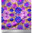 thumbnail image 1 of Soimoi polyester Crepe Fabric Peony,Tulip & Aster Floral Print Fabric by Yard 42 Inch Wide, 1 of 1