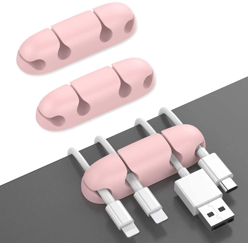 Cable Holder Clips Cable Management Clips Strong Self Adhesive Silicone Cable Clips for USB Charger Cable ATUIO Mouse Cable Desktop Cable Clips 3 + 5 + 7 Slots 3 Pack