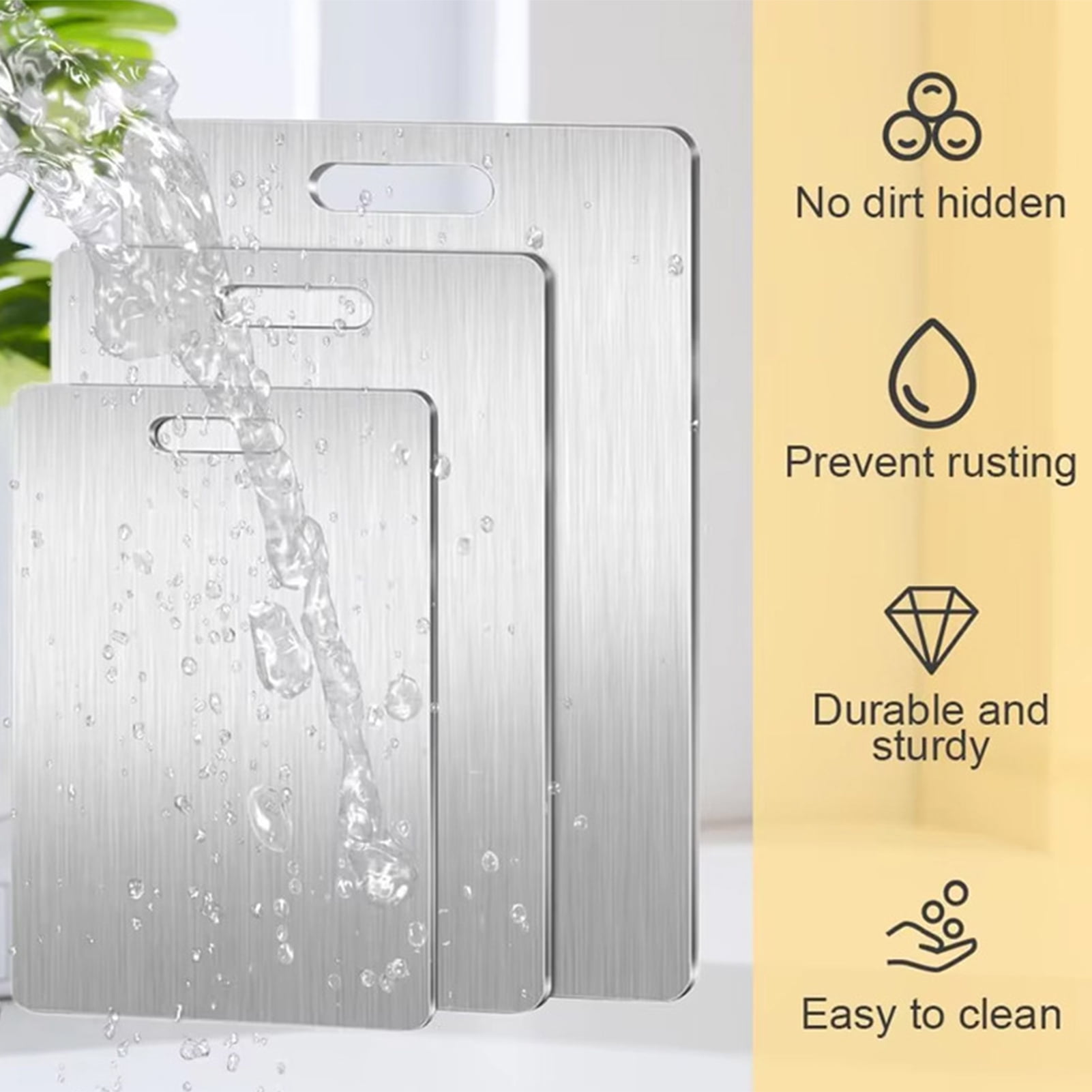 OIUR Titanium Cutting Board for Kitchen Meat Vegetable Cutting Board Double Sided Cutting Mat Titanium Kitchen Accessory