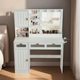 thumbnail image 6 of Makeup Vanity Desk with Lights Dressing Table with Mirror for Bedroom, 6 of 8
