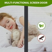 Qoosea Magnetic Screen Door with Heavy Duty Magnets, Self Sealing Mesh Screen Curtain with Hooks, Full Frame Hands Free Magnetic Door Screen Closure Fit Door Size 36 x 82 Inch