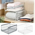 thumbnail image 2 of xeoereki Wardrobe Storage Rack Hollow Stackable Sliding Rail Closet Cupboard Organizer Drawer Storage Shelf Clothes Pants Sweater Storage Bin Black, 2 of 8
