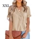 thumbnail image 2 of Qarigey Camisa de manga corta para mujer con cuello en V de verano de color sólido Tops Blusa Accesorios Ropa, zapatos y accesorios Miscelánea Albaricoque XXL Qarigey AP011577-30, 2 of 6