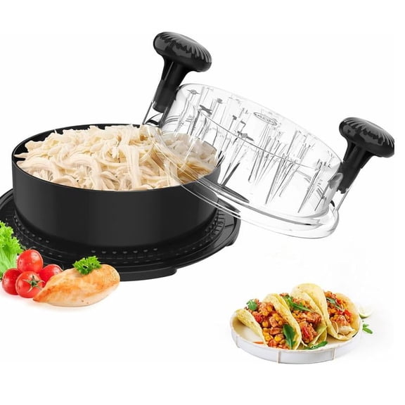 Chicken Shredder, 2025 Pro Chicken Breast Shredder Tool Twist Large, Visible Meat Shredder Machine with Widened Anti Slip Mat Fix, Suitable for Tocas, Buffalo Chicken Dip, Dishwasher Washable