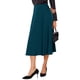 thumbnail image 4 of Falda Midi Casual de Satén de Cintura Alta A-Line para Mujeres INSPIRE CHIC L Azul Lago, 4 of 6