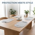 thumbnail image 2 of REGALWOVEN 6 Pack Silicone Placemats for Kitchen Dining Table Decor Washable Heat Resistant Table Placemats Wipeable Table Mat Light Gray 21*11in, 2 of 7