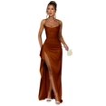 thumbnail image 1 of Vestido de fiesta Woyriam Mermaid naranja quemado satinado 2025 talla 6, 1 of 7