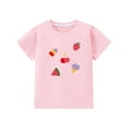 thumbnail image 2 of Spazoro Toddler Girls T-shirts, Summer Casual Crewneck Graphic Tee Short Sleeve Tops Pink Size 2-10T, 2 of 3