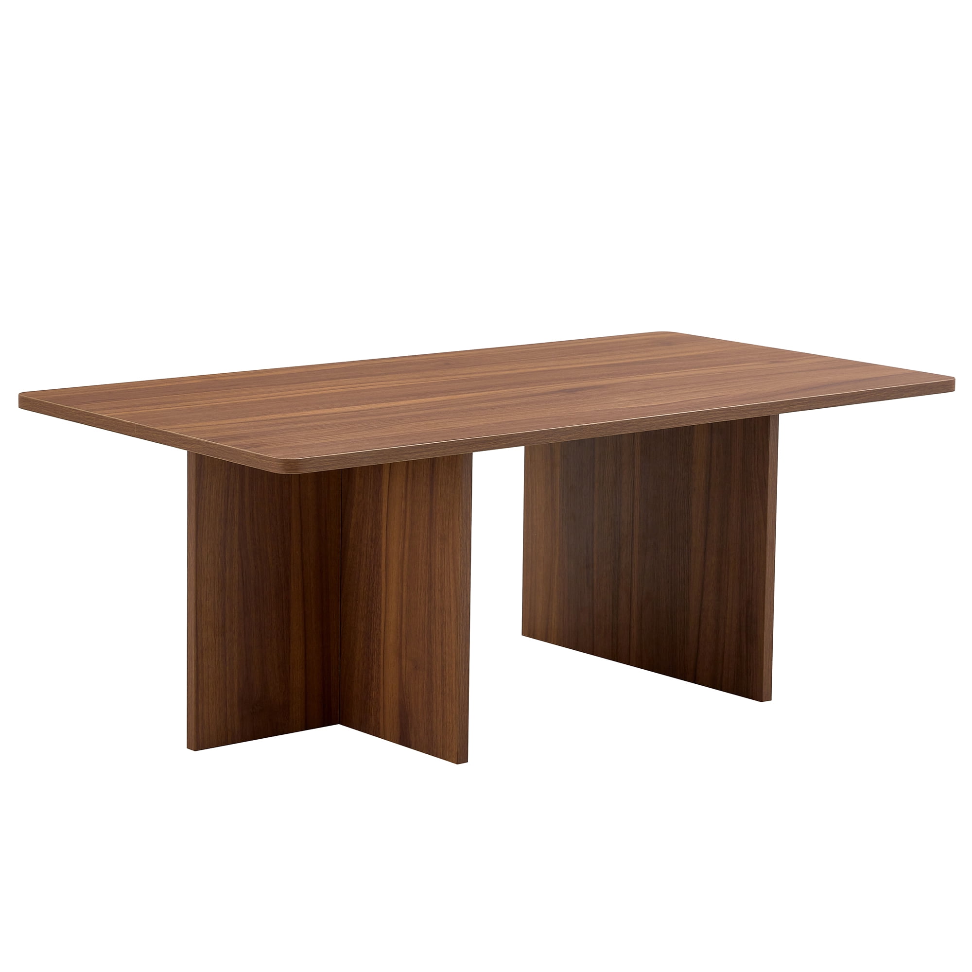 Aukfa Coffee Table, Modern Stable Support Rectangular Center Table for Living Room, 45Inch, Walnut