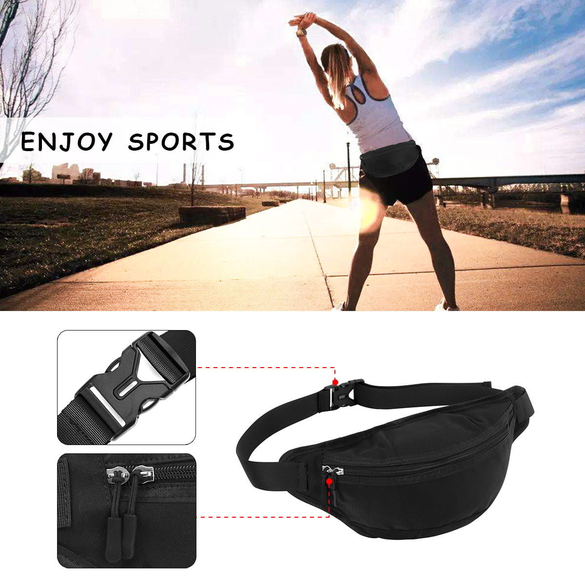 TIFRY Fanny Pack for Men Women Waist Pack Bag Quick Release Buckle Water Resistant 