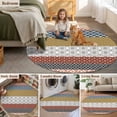 thumbnail image 6 of Bohemian Round Living Room Rugs 6 ft, Tribal Geometric Stripes Washable Area Rug with Non-Slip Sturdy Edge Binding Round Carpet for Kitchen Office Bedroom, 6 of 9