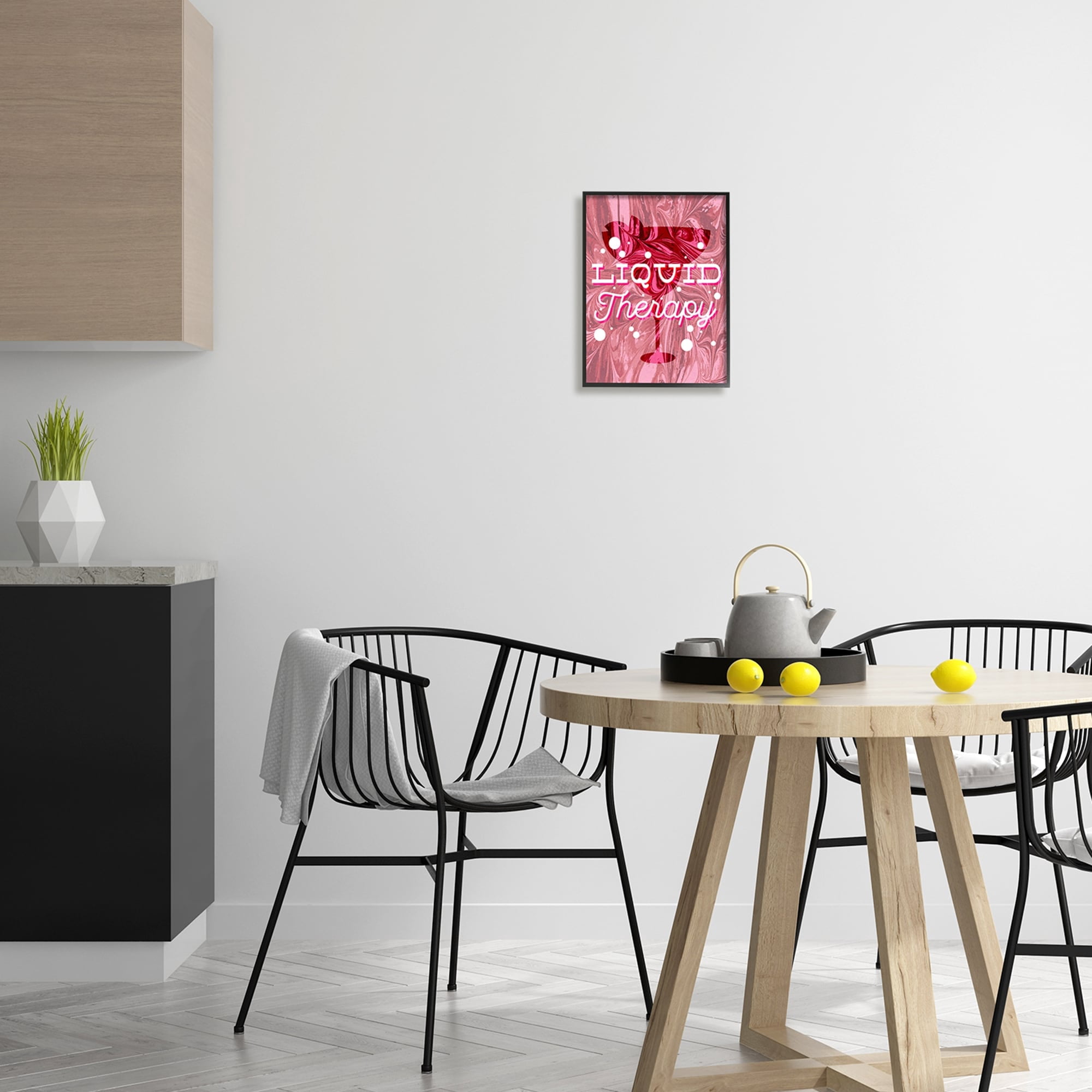 Stupell Industries Liquid Therapy Bold Pink Cocktail Food & Beverage Painting Gray Framed Art Print Wall Art