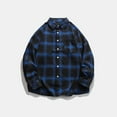 thumbnail image 2 of Cathalem Men's Button Down Regular Fit Long Sleeve Plaid Flannel Casual Shirts (Blue,XXXL), 2 of 5