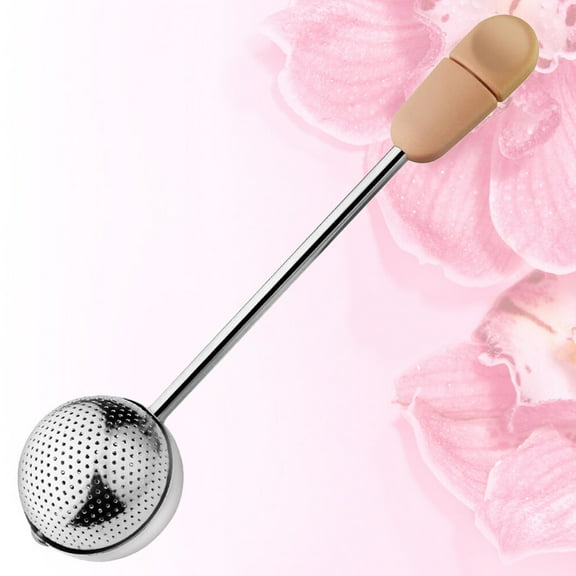 SOPOTUTU 1Pc Pink Mesh Tea Infuser with Rotary Handle Suitable for Spices and Loose Leaf Tea
