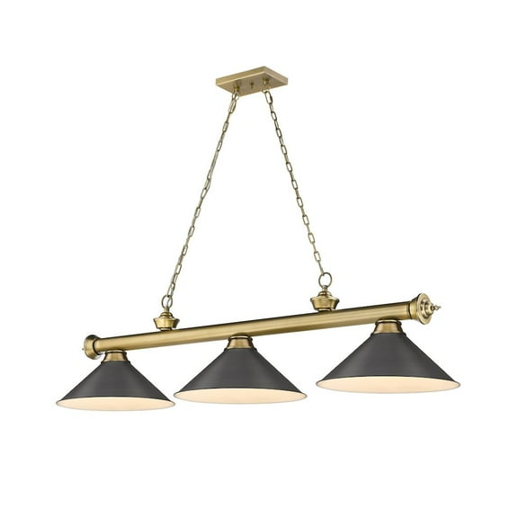 Z-Lite Cordon 3 Light Billiard, Steel Frame, Bronze Shade Color