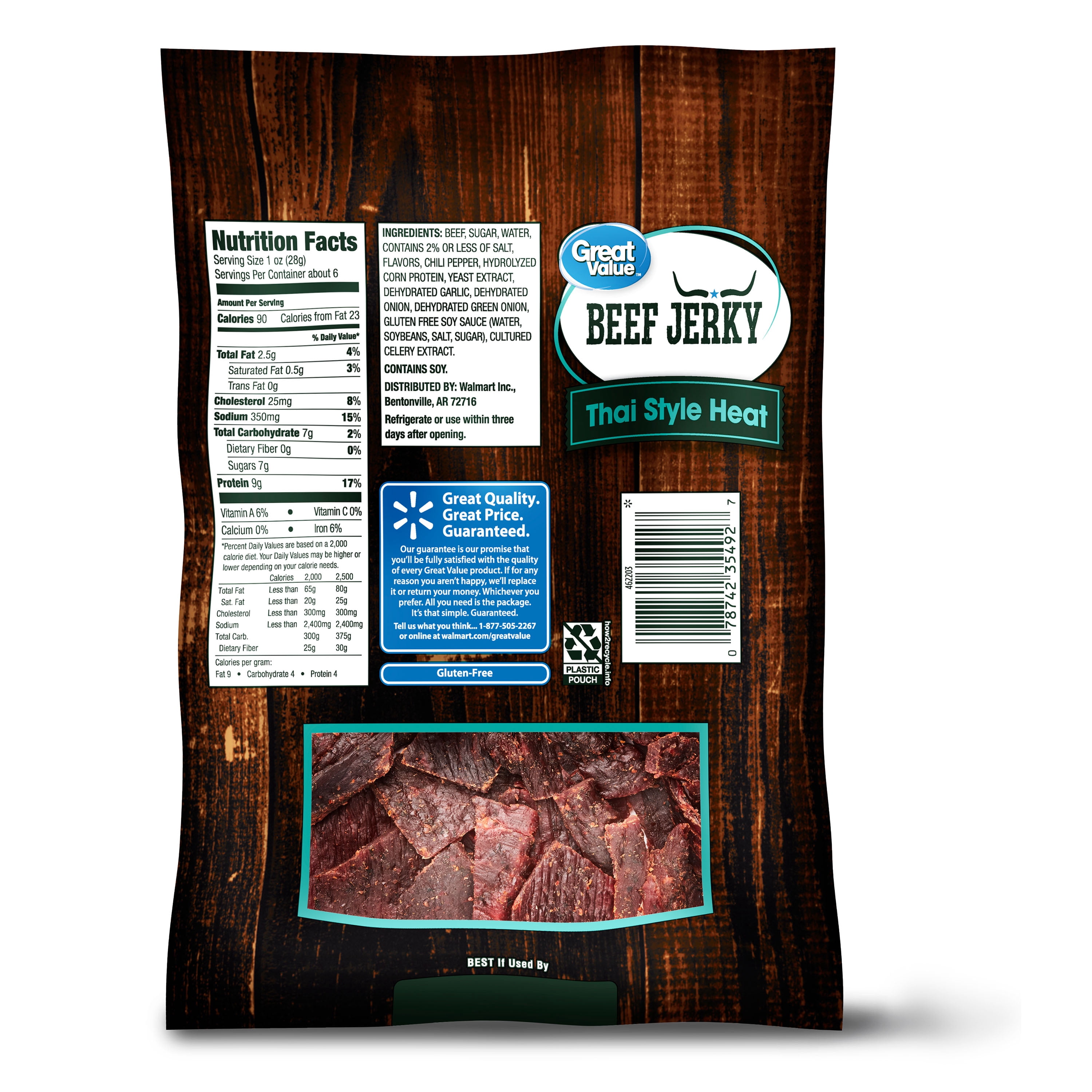 Great Value Beef Jerky, Thai-Style Heat, 5.85 oz