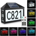 thumbnail image 5 of House Numbers Solar Powered Address Sign Light with Remote Control for Outside Home Street Garden Driveway Yard, LED Waterproof Illuminated Address Plaques 7 Color RGB Solar House Number Lamp, 5 of 15