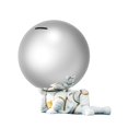thumbnail image 3 of Estatua de astronauta, alcancía, figura redonda con cabeza de bola para niños y adultos. Postura Acostada, 3 of 9