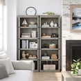thumbnail image 4 of Aoile 5 Tier Farmhouse Bookshelf, 12.7" x 24.5" x 67.4" Heavy Duty Freestanding Bookcase, Bookshelves with Storage Open Display for Home Office, Living Room, Bed Room, Bathroom, Gray, 4 of 10