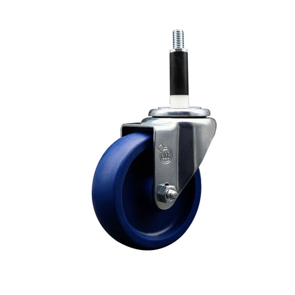 4 Inch SS Solid Poly Wheel Swivel 7/8 Inch Expanding Stem Caster SCC