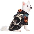 thumbnail image 2 of Goofa Bow Flower Skull Pattern Small Dog Sweater Hoodies Pet Grey Hooded Soft Fleece Sweatshirts with Pocket Fall Winter Puppy Cat Sweaters Warm Clothes-Medium, 2 of 8